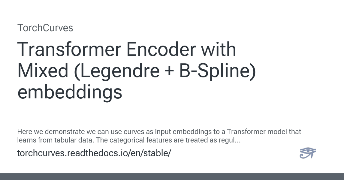 Spline Transformer Example Transformer Encoder with Mixed (Legendre + B-Spline) embeddings ...
